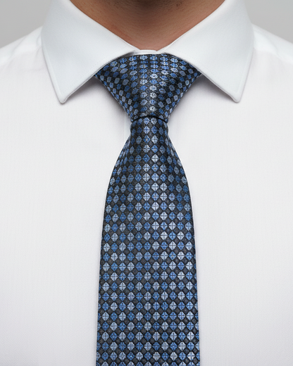 Kanthlangot Blue & Black Checkered Necktie