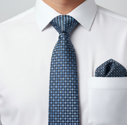 Kanthlangot Blue & Black Checkered Necktie