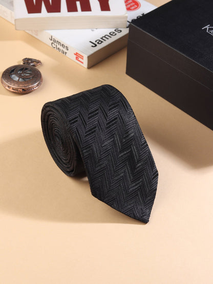 Kanthlangot Black Chevron Pattern Necktie