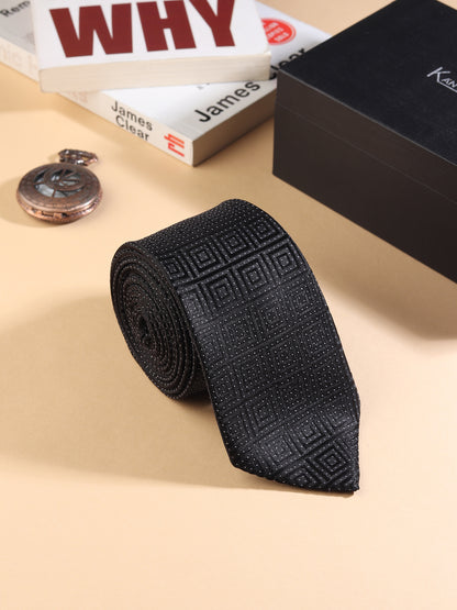 Kanthlangot Black Self Design Necktie