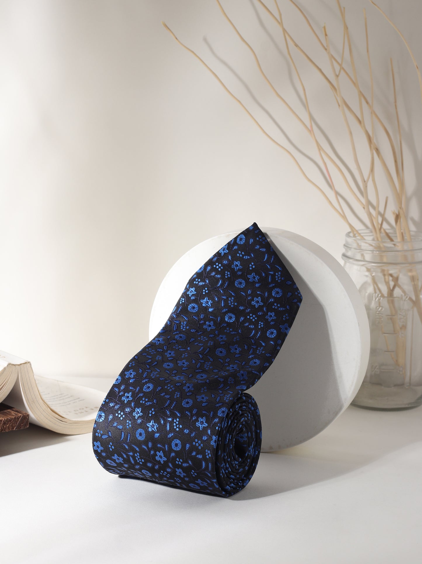 Kanthlangot Midnight Black Micro-Dot Textured Men’s Necktie – Sophisticated & Timeless