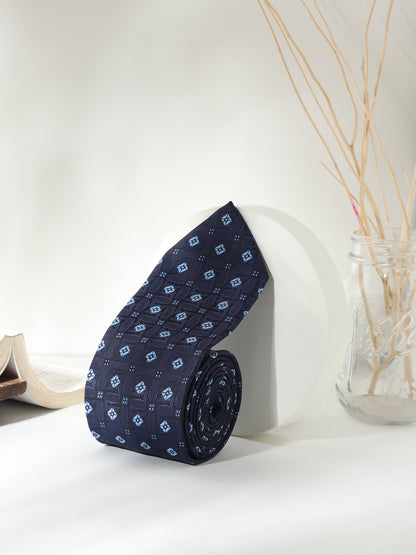 Kanthlangot Navy Blue Diamond Patterned Necktie