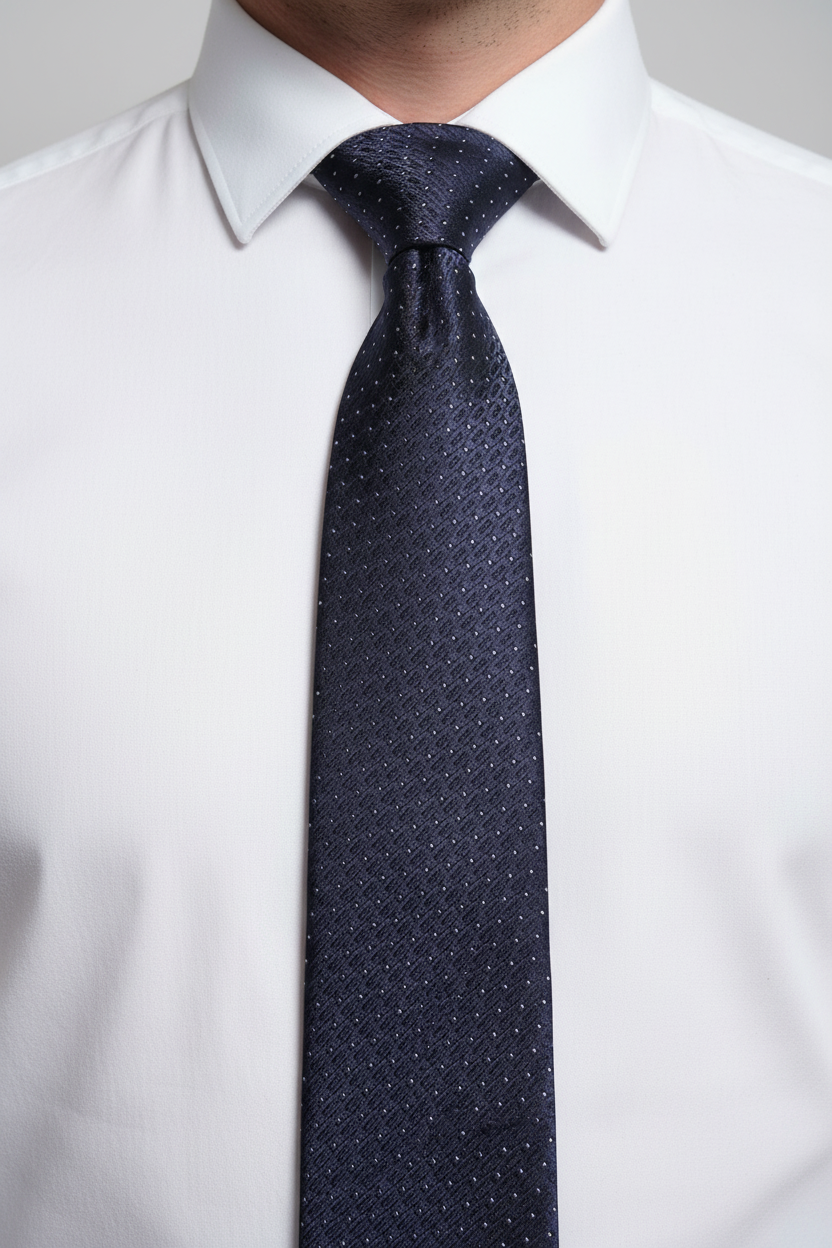 Kanthlangot Midnight Black Textured Necktie