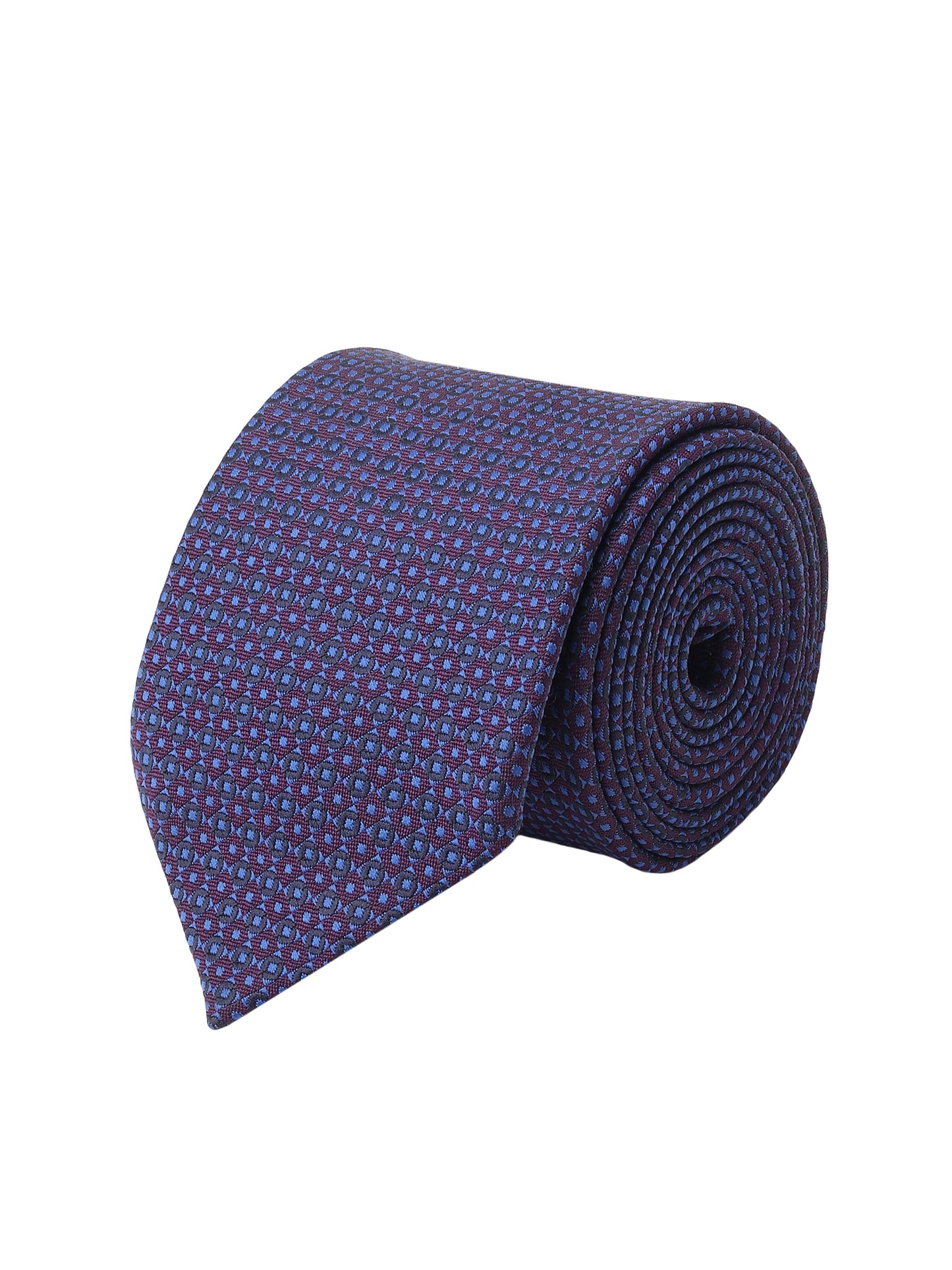 Kanthlangot Elegant Geometric Pattern Necktie – Purple & Blue