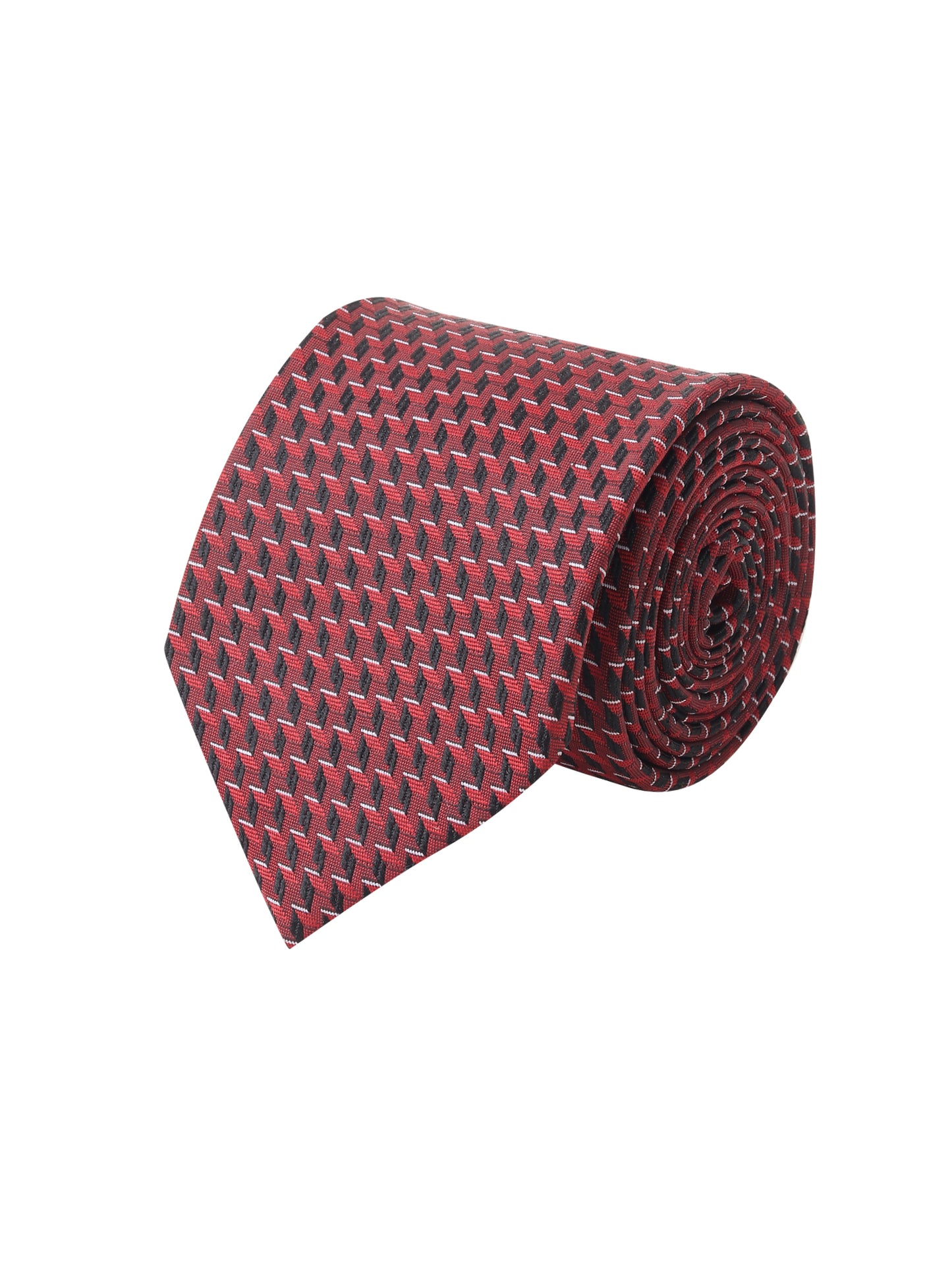 Kanthlangot Mens Black Grid Pattern Necktie