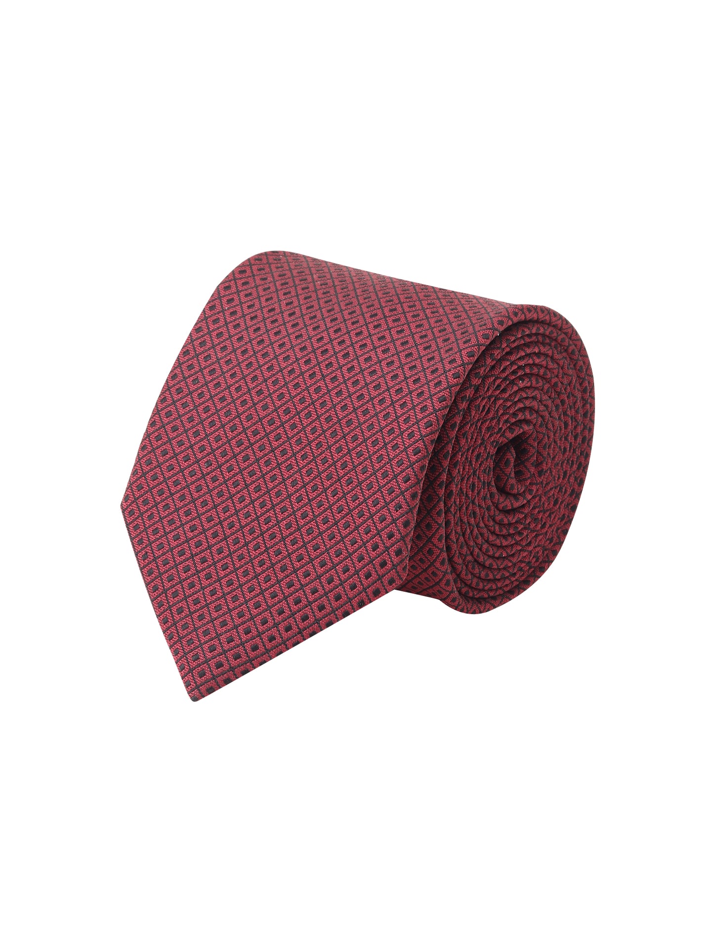 Kanthlangot Mens Black Grid Pattern Necktie