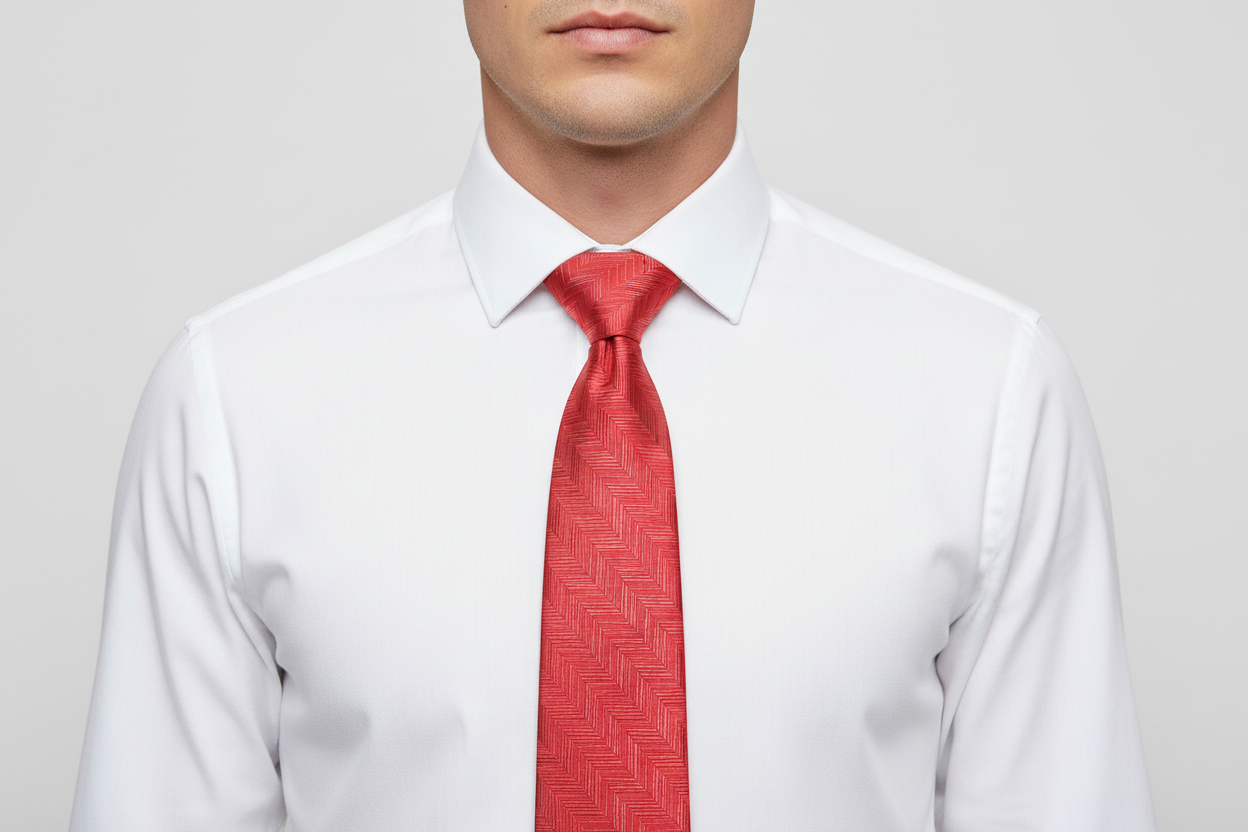 Kanthlangot Red Chevron Pattern Necktie