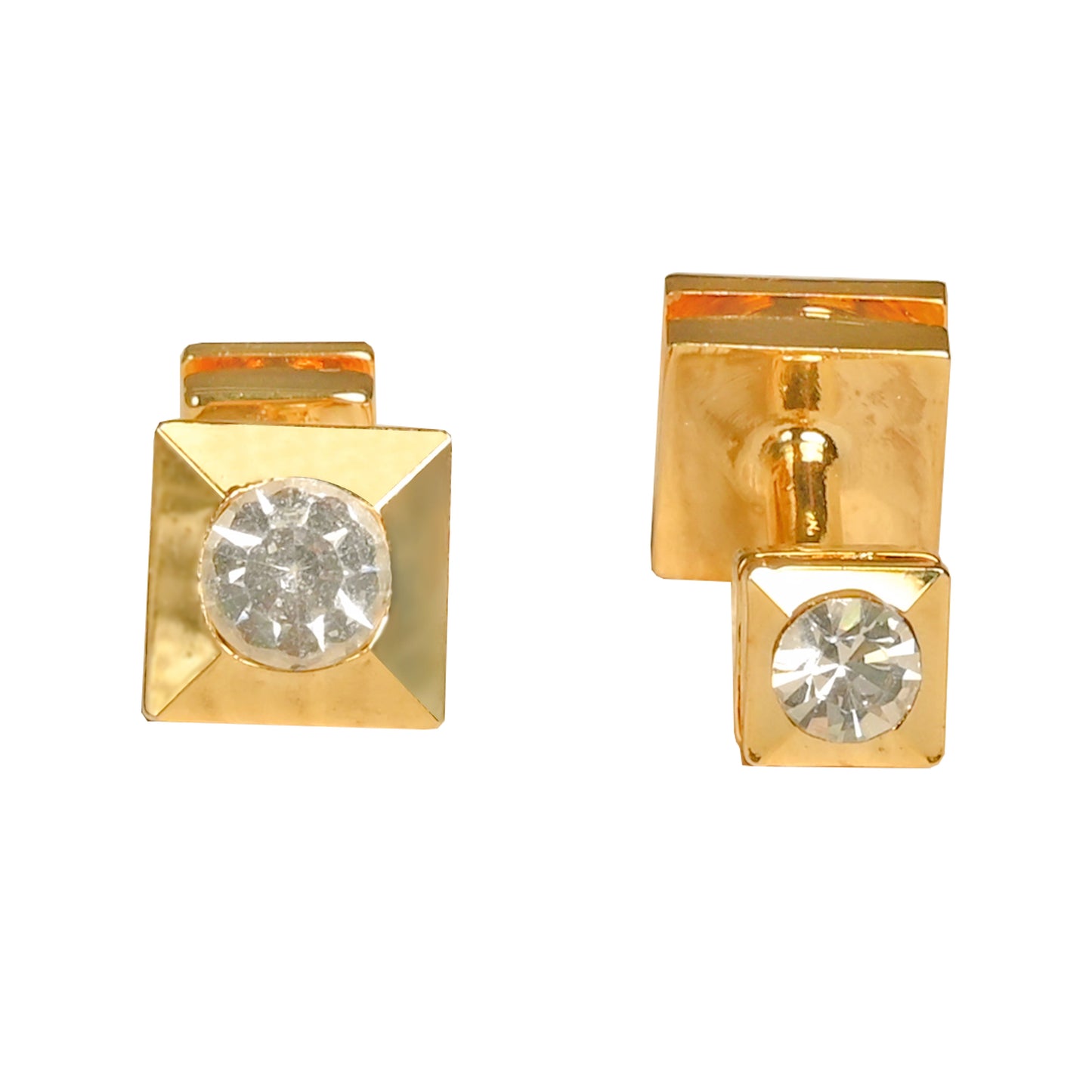 Kanthlangot Mens Crystal Gold Cufflinks