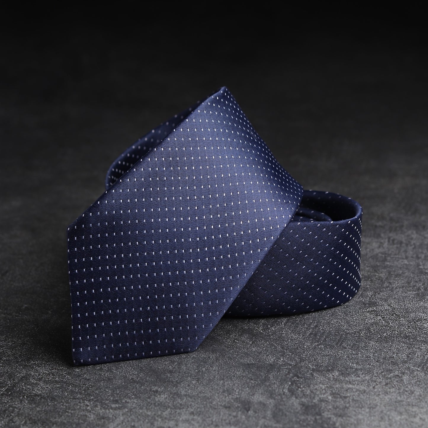 Kanthlangot Classic Navy Blue Microdot Mens Necktie