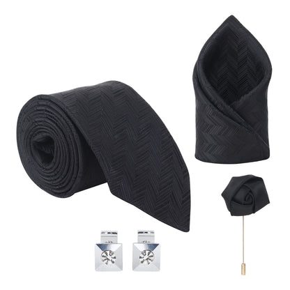 Kanthlangot Premium Gift Set of Necktie Pocket Square Cufflinks and Lapel Pin