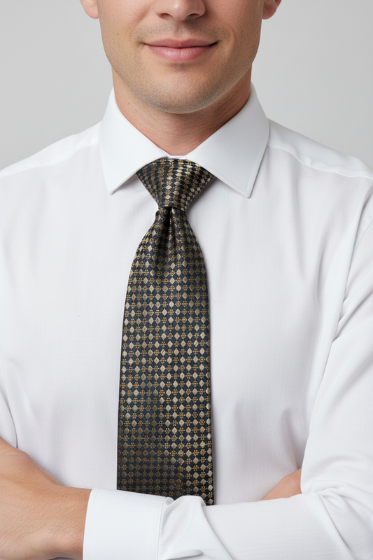 Kanthlangot Self Design Brown Necktie