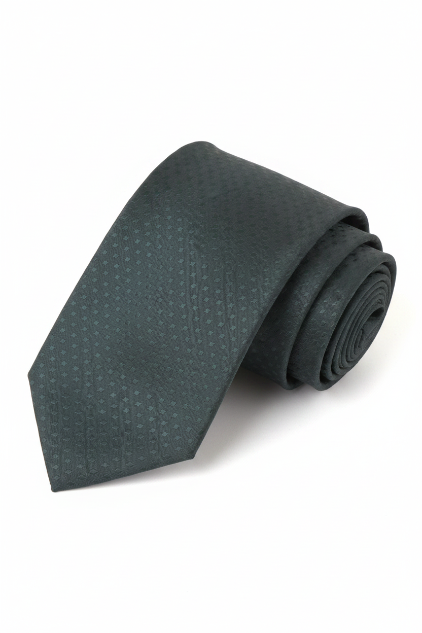 Kanthlangot Self Design Dark Green Necktie