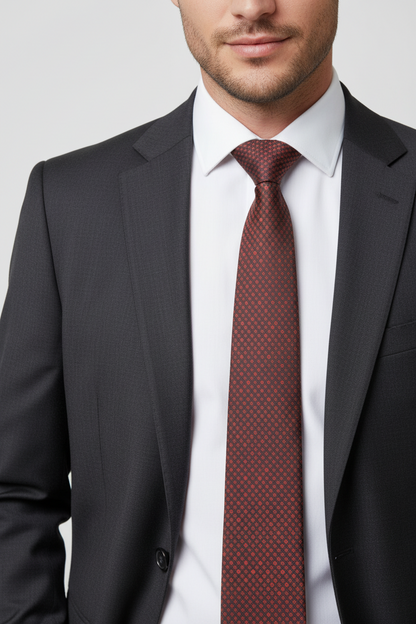 Kanthlangot Microfibre Dark Red Necktie