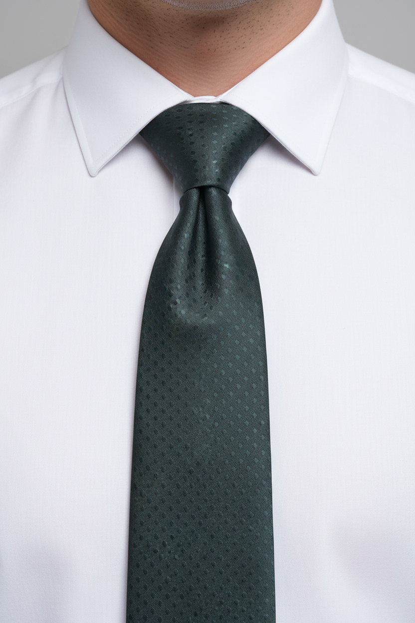 Kanthlangot Self Design Dark Green Necktie
