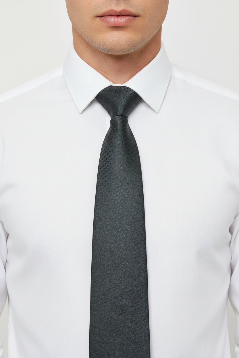 Kanthlangot Self Design Dark Green Necktie