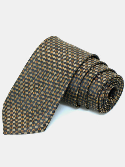 Kanthlangot Self Design Brown Necktie