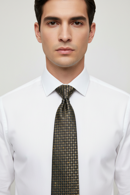 Kanthlangot Self Design Brown Necktie