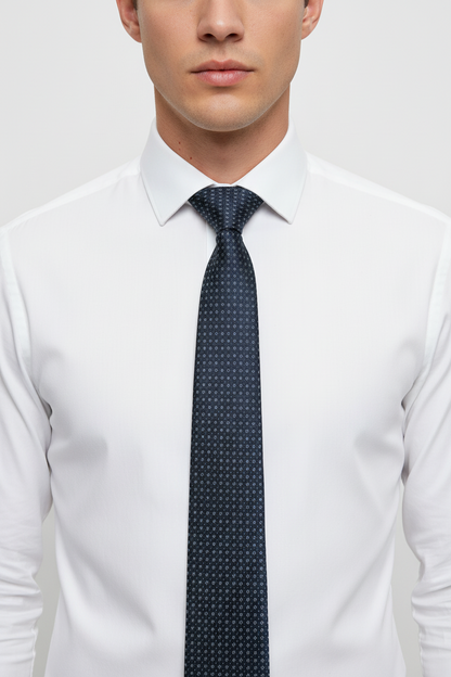 Kanthlangot Self Design Dark Blue Necktie