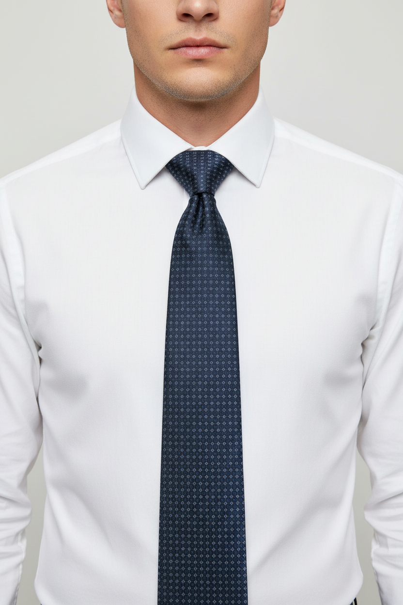 Kanthlangot Self Design Dark Blue Necktie