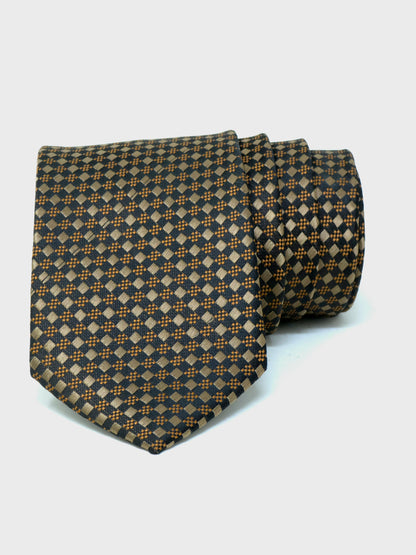 Kanthlangot Self Design Brown Necktie