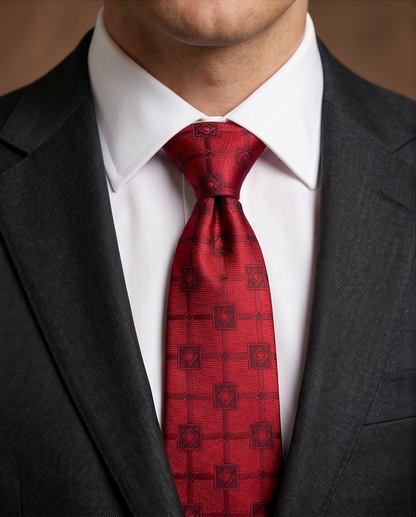 Kanthlangot Red-Black Pattern Necktie
