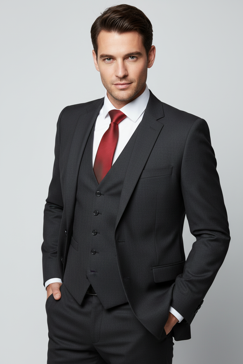 Kanthlangot  Microfibre Red Necktie