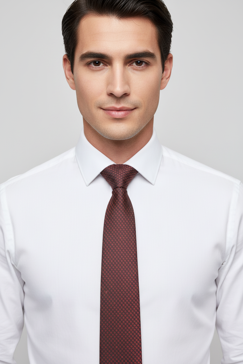 Kanthlangot Microfibre Dark Red Necktie
