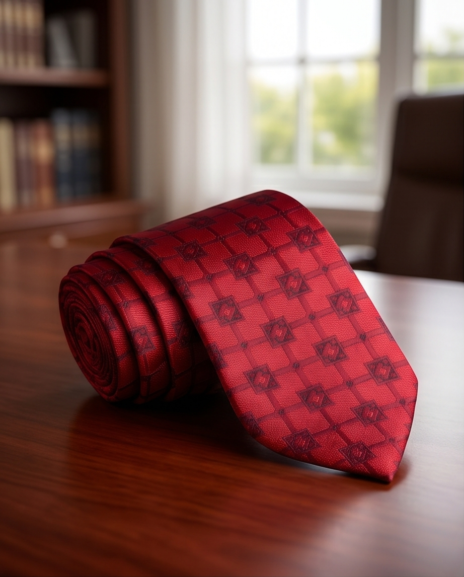 Kanthlangot Red-Black Pattern Necktie