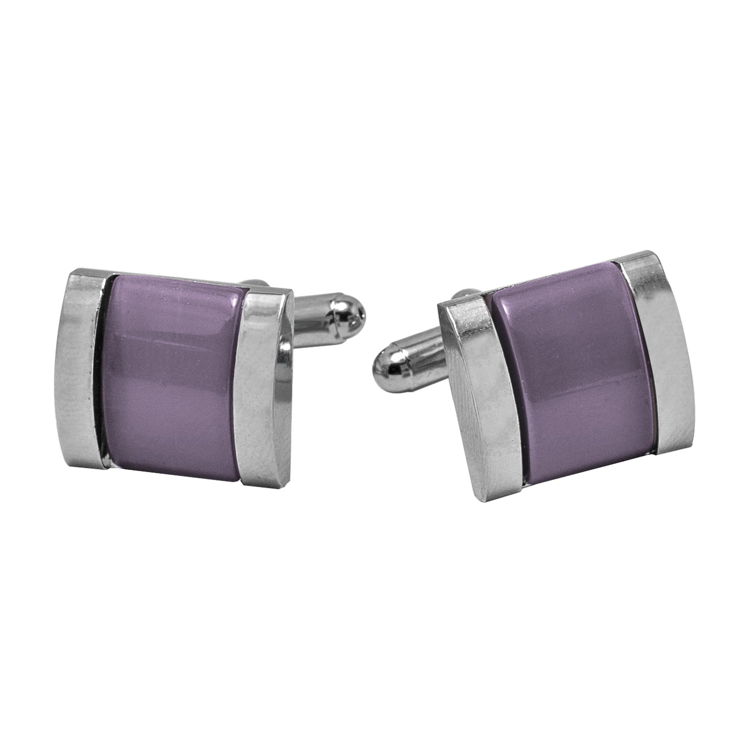 Kanthlangot Mens Thick Bezel Purple Cufflinks
