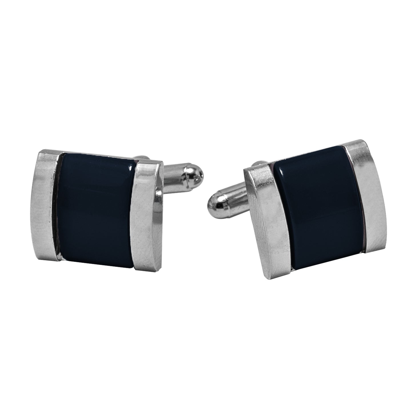 Kanthlangot Mens Thick Bezel Dark Blue Cufflinks