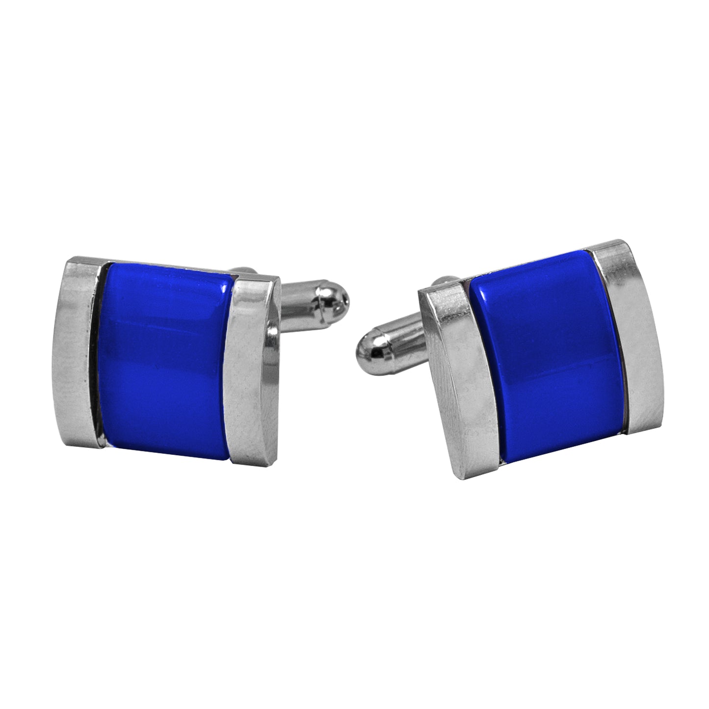 Kanthlangot Mens Thick Bezel Blue Cufflinks