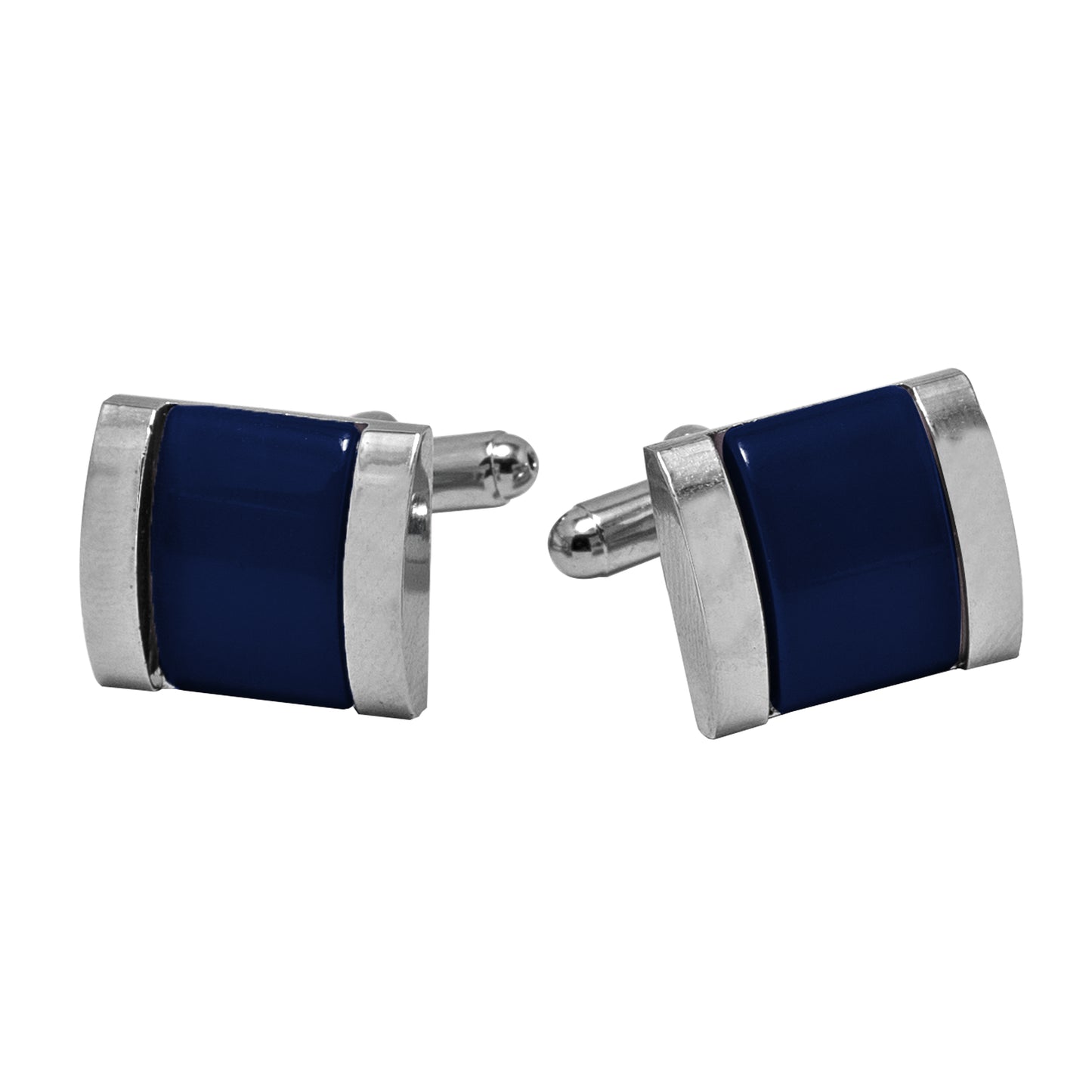 Kanthlangot Mens Thick Bezel Dark Blue Cufflinks