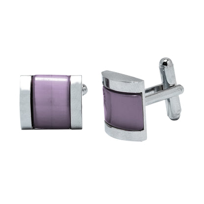 Kanthlangot Mens Thick Bezel Purple Cufflinks