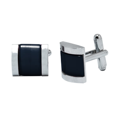 Kanthlangot Mens Thick Bezel Dark Blue Cufflinks