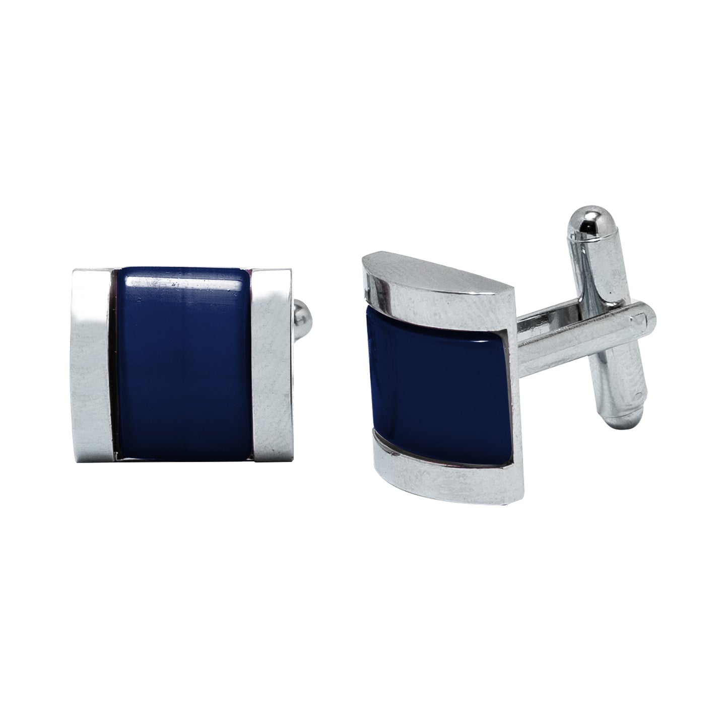 Kanthlangot Mens Thick Bezel Dark Blue Cufflinks
