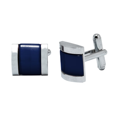Kanthlangot Mens Thick Bezel Dark Blue Cufflinks