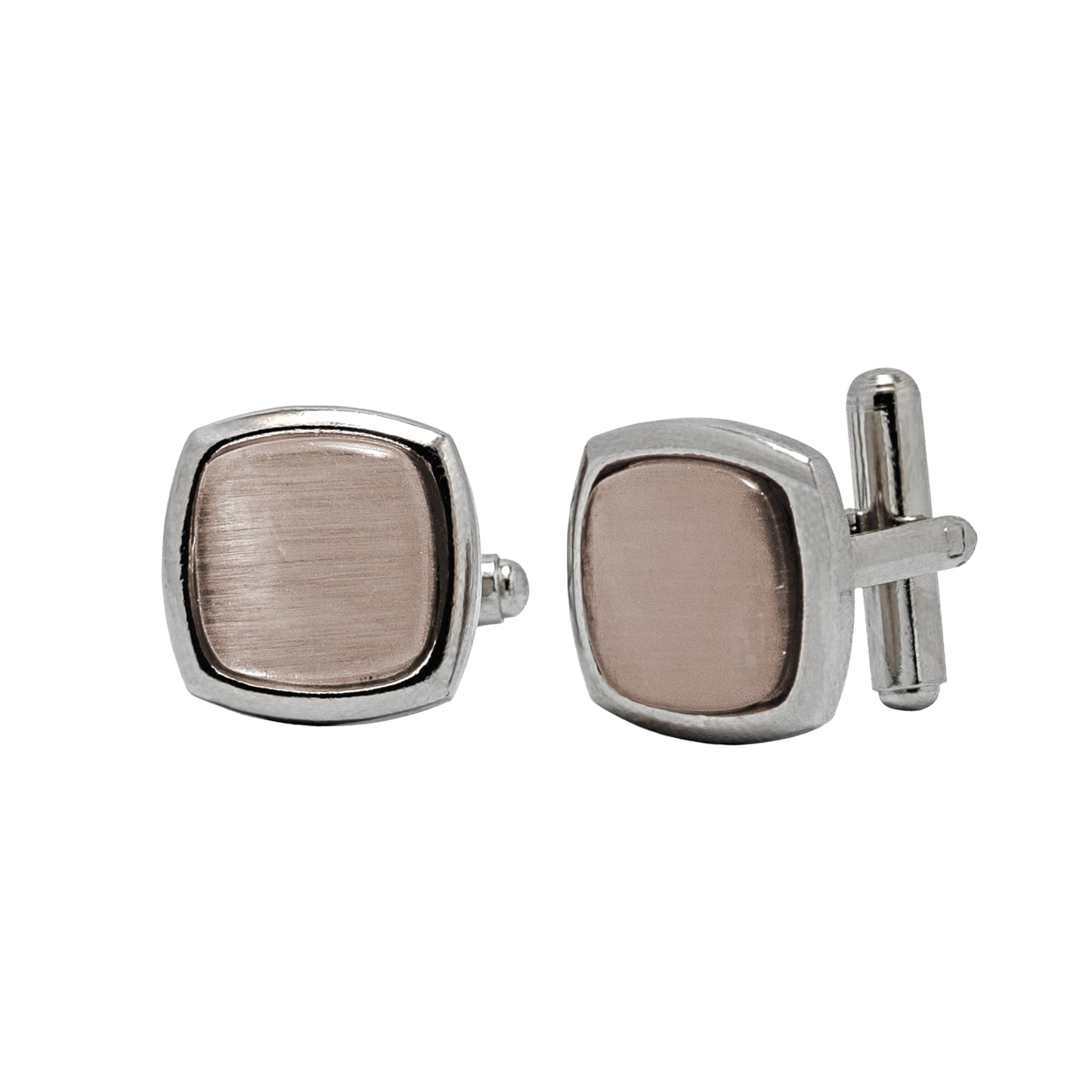 Kanthlangot Mens Light Brown Curved Square Cufflinks