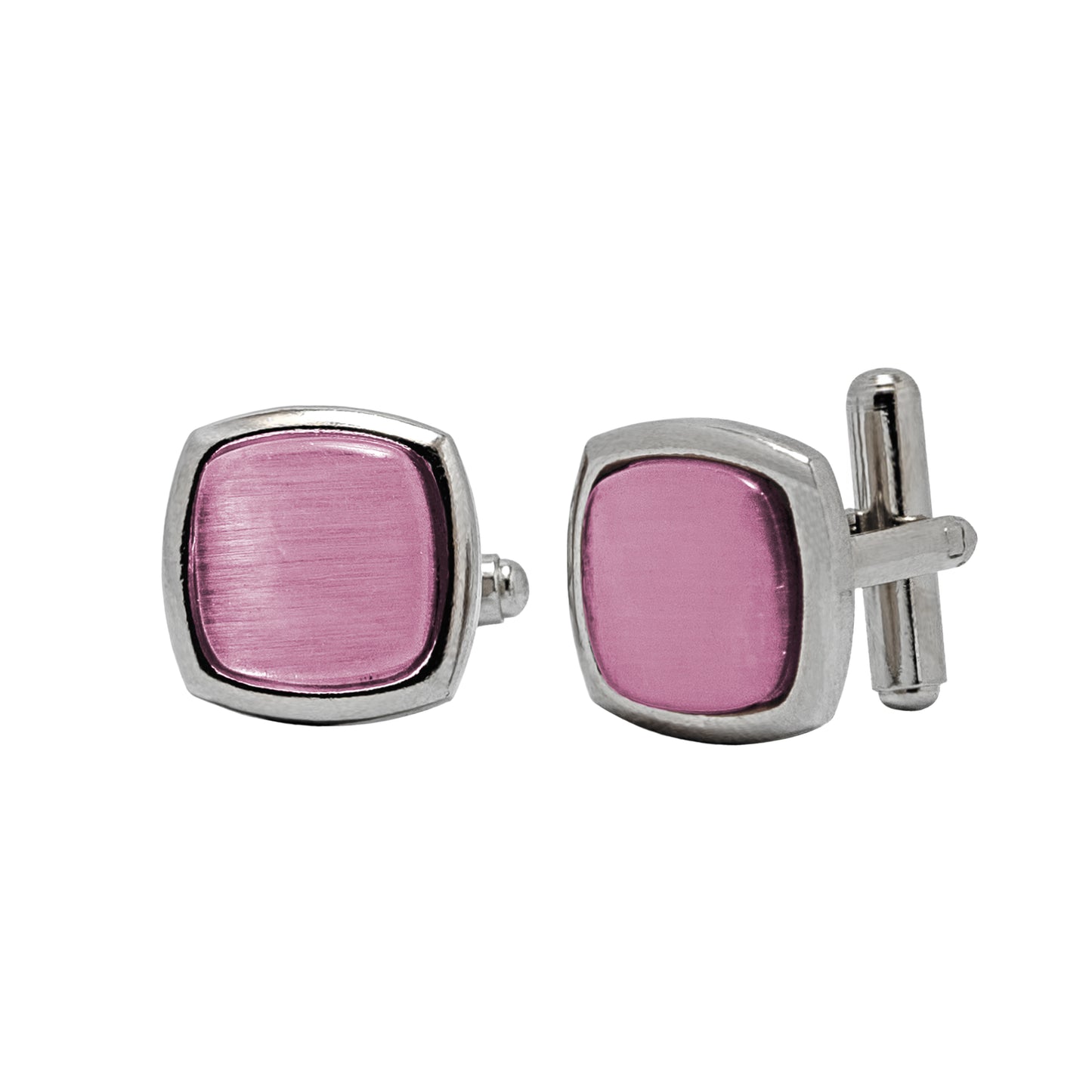 Kanthlangot Mens Pink Curved Square Cufflinks