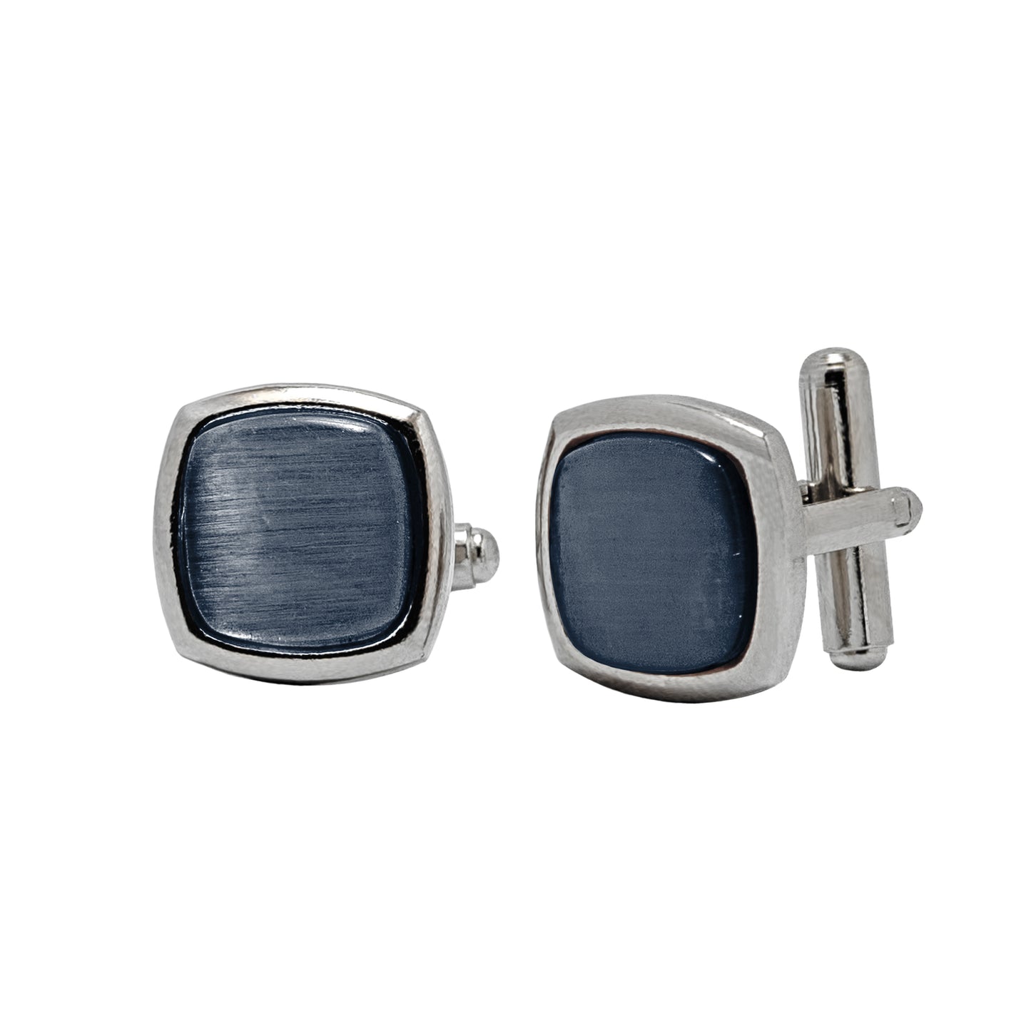 Kanthlangot Mens Gray Curved Square Cufflinks