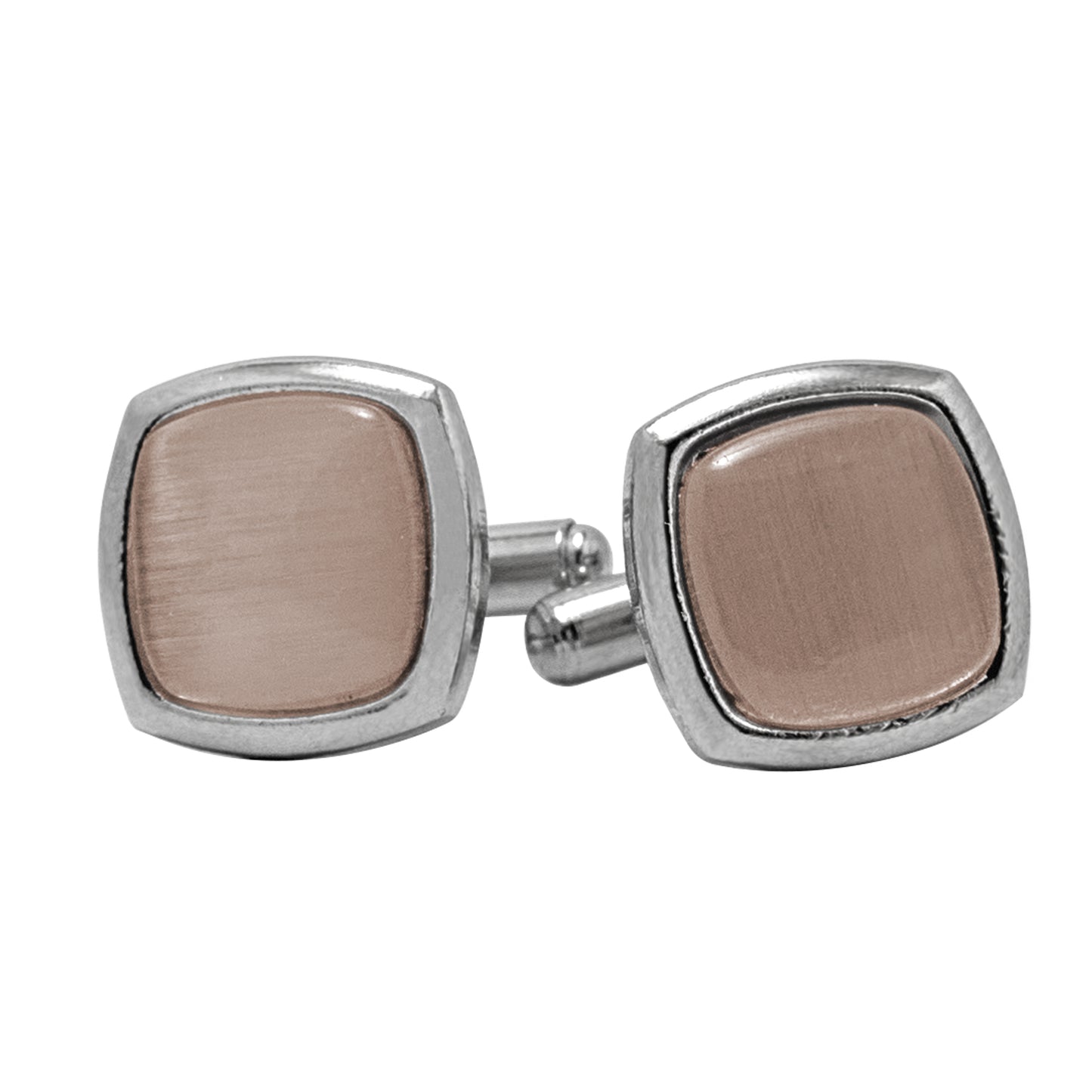 Kanthlangot Mens Light Brown Curved Square Cufflinks